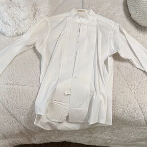 Bill Blass Elegant White tuxedo Dress Shirt